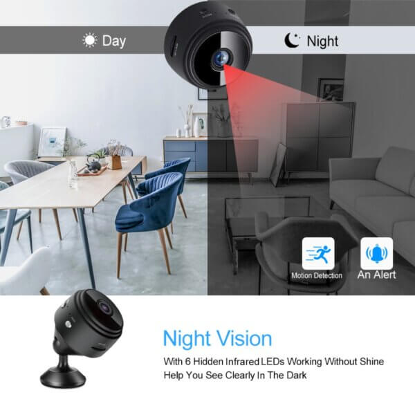 Hidden Camera HD 1080P Surveillance Security with Motion Detection and Night Vision, WiFi Wireless Camera, Indoor Camera, Nanny Cam, Spy Camera, Mini Camera for Pet, Baby and Nanny - Imagen 3