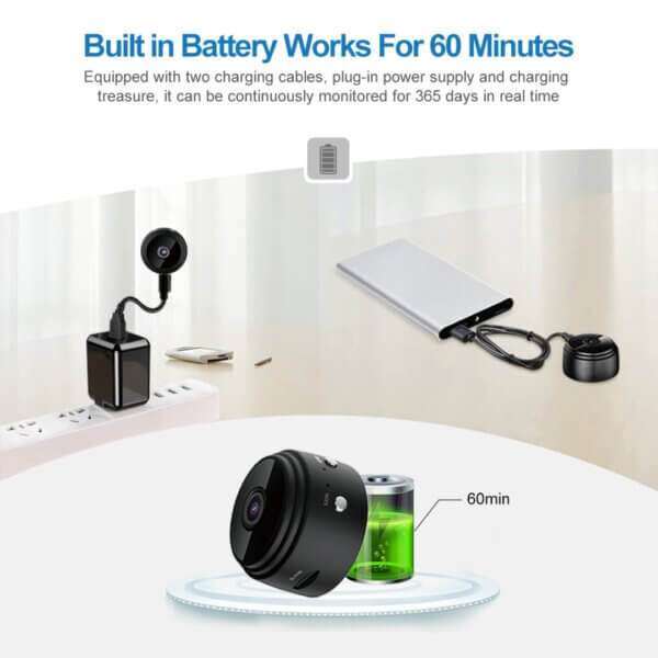 Hidden Camera HD 1080P Surveillance Security with Motion Detection and Night Vision, WiFi Wireless Camera, Indoor Camera, Nanny Cam, Spy Camera, Mini Camera for Pet, Baby and Nanny - Imagen 6