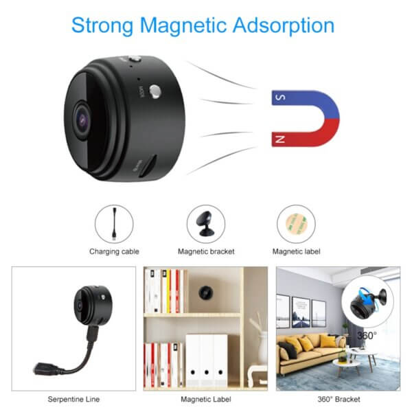 Hidden Camera HD 1080P Surveillance Security with Motion Detection and Night Vision, WiFi Wireless Camera, Indoor Camera, Nanny Cam, Spy Camera, Mini Camera for Pet, Baby and Nanny - Imagen 7