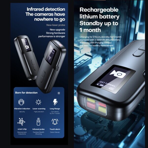 Hidden Camera Detector, Anti-Spy Camera Detector, Hidden Device GPS Detector, Bug Detector, Rf Wireless Signal Scanner, Camera Detector for Hotels, Home, Office, Easy to Use - Imagen 7