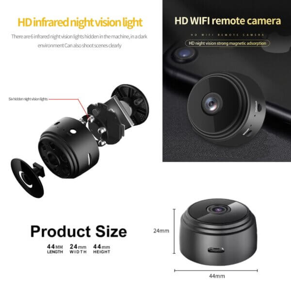 Hidden Camera HD 1080P Surveillance Security with Motion Detection and Night Vision, WiFi Wireless Camera, Indoor Camera, Nanny Cam, Spy Camera, Mini Camera for Pet, Baby and Nanny - Imagen 8